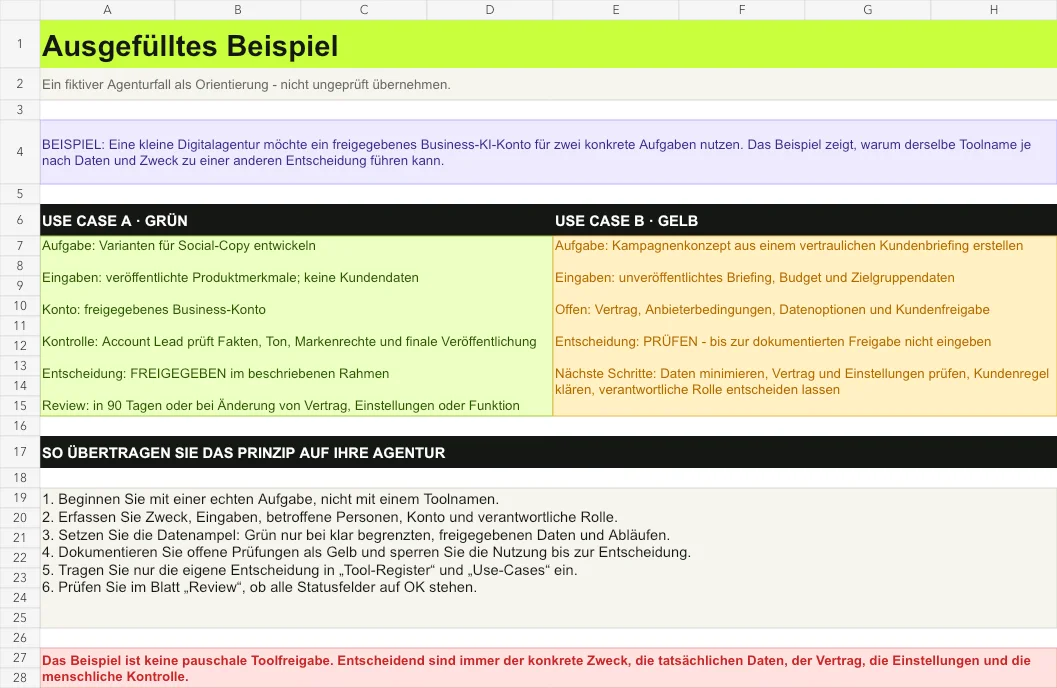Register mit Beispiel aus Guardrail60